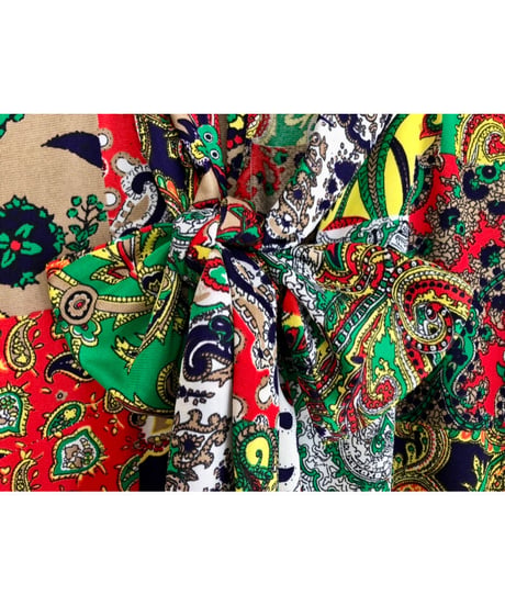 patchwork print paisley dress