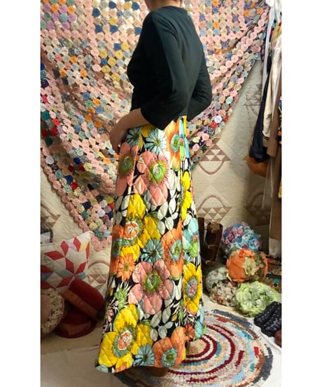 60's flower quilting dress