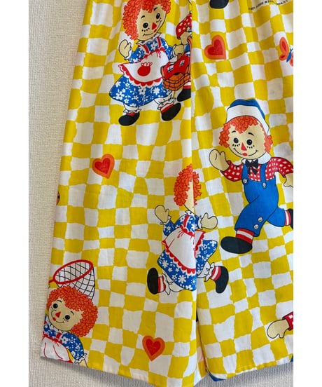Raggedy Ann & Andy super wide leg pants（70s fabric）
