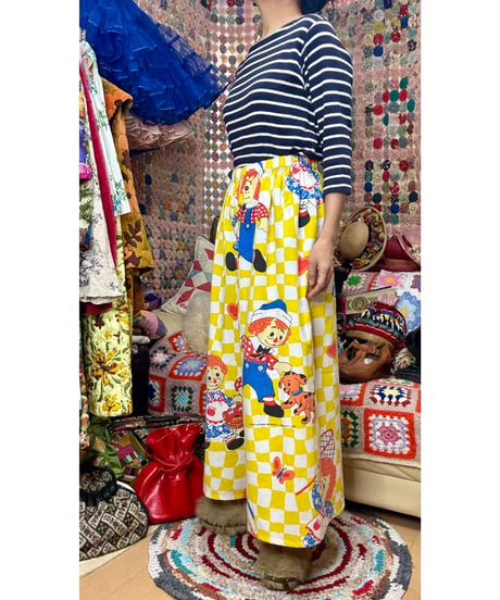 Raggedy Ann & Andy super wide leg pants（70s fabric）