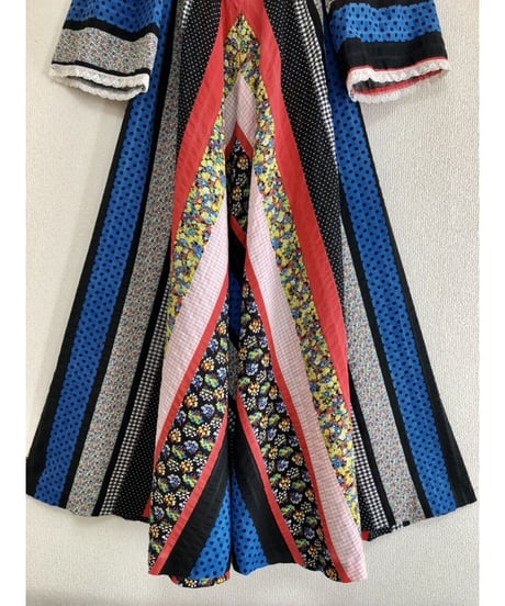 70's patchwork print one-piece
