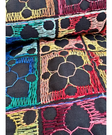 70s embroidered quilting skirt