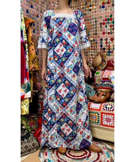 70s flower print dress