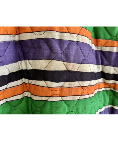 60's quilting stripe × flower dress
