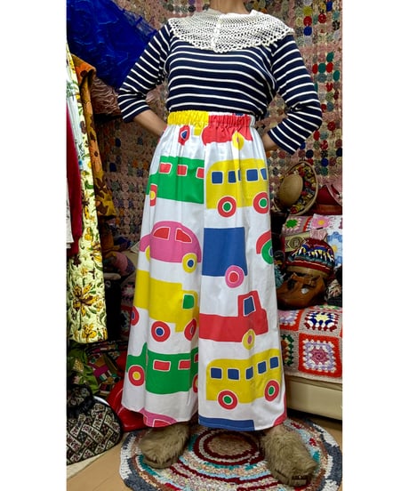 marimekko bo-boo super wide leg pants（70s fabric）B