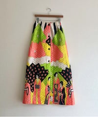 1960's oriental print quilting skirt