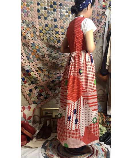 1970's flower ＆ fish one-piece