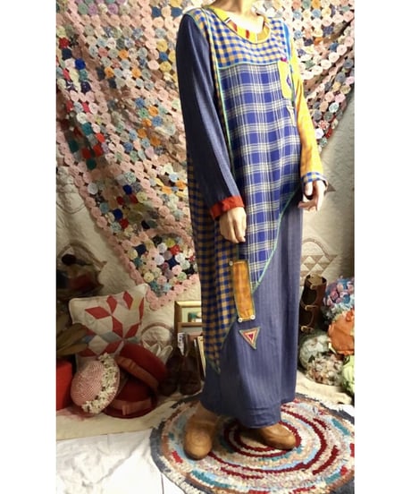 plaid beads rayon dress