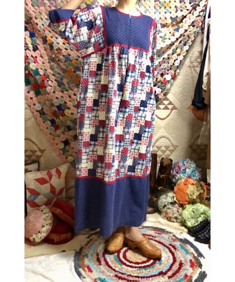 patchwork print dress