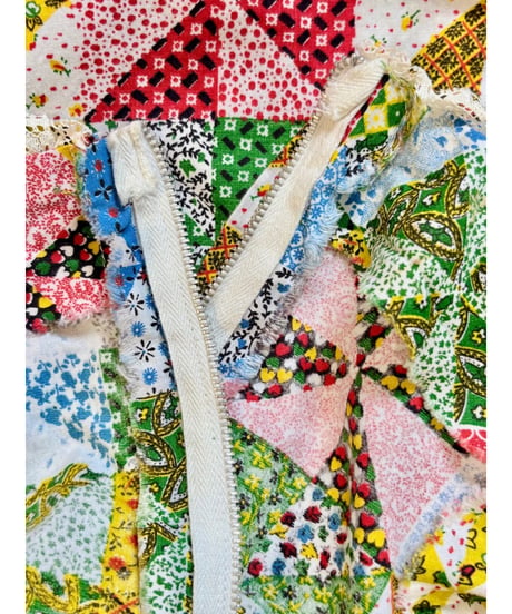 60-70s patchwork print dress