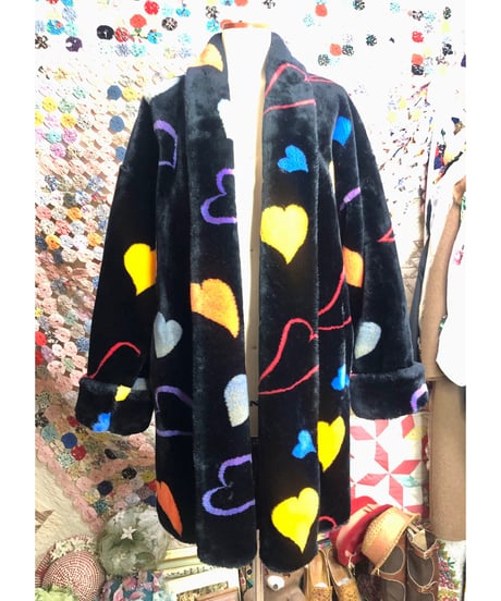 donnybrook faux fur heart motif coat