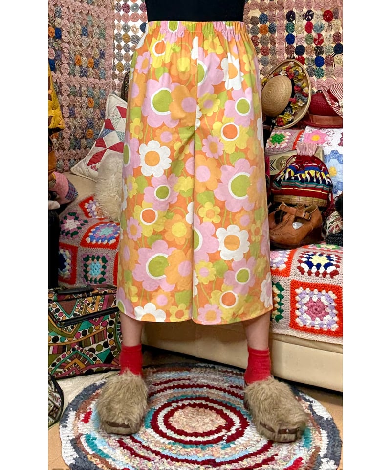 flower print gaucho pants（70s fabric）A | Quilt