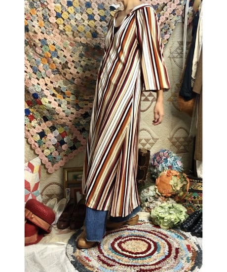 1960-70's stripe pile one-piece