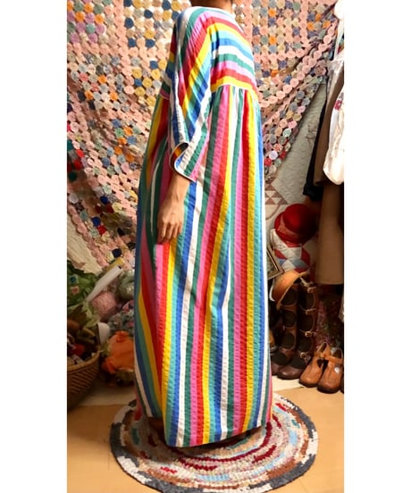 70s mulch stripe easy dress