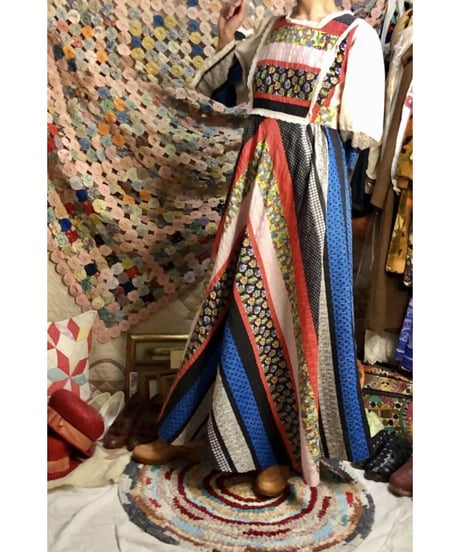 70's patchwork print one-piece