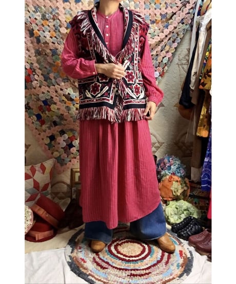 tapestry fringe concho vest