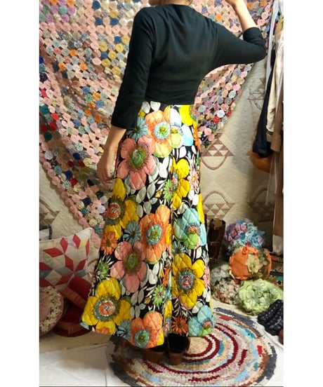 60's flower quilting dress