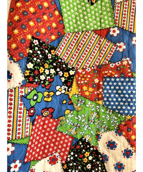70s patchwork print quilting skirt