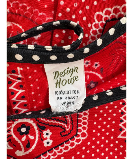 70s design house bandanna print apron dress