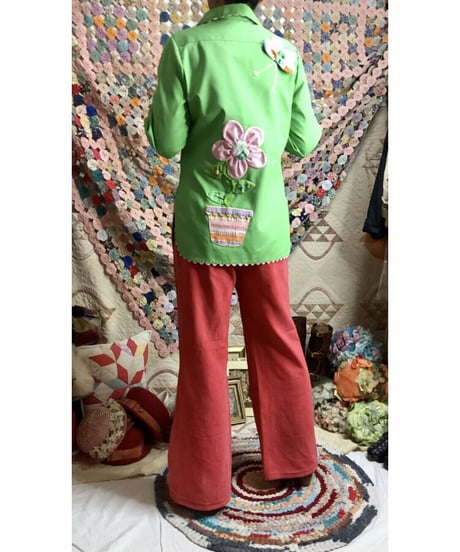 70's flower patch shirt