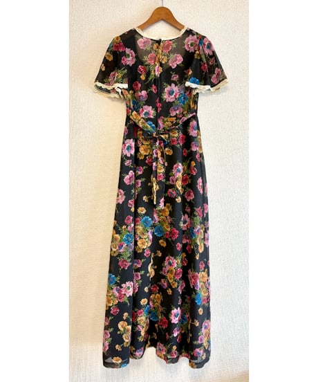 70s flower romantic dress