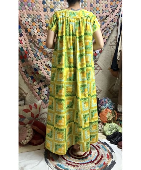 70's patchwork print dress