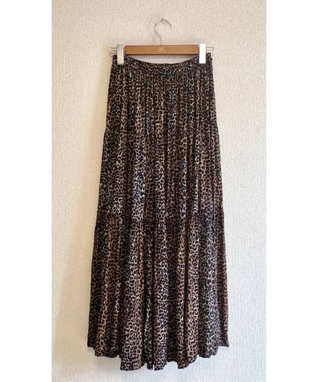 80s leopard tiered skirt