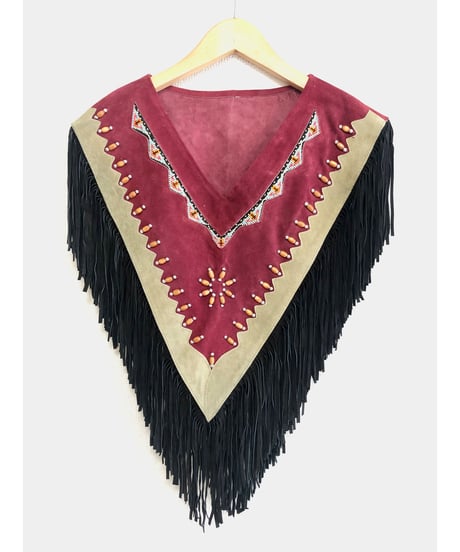 suede fringe shawl
