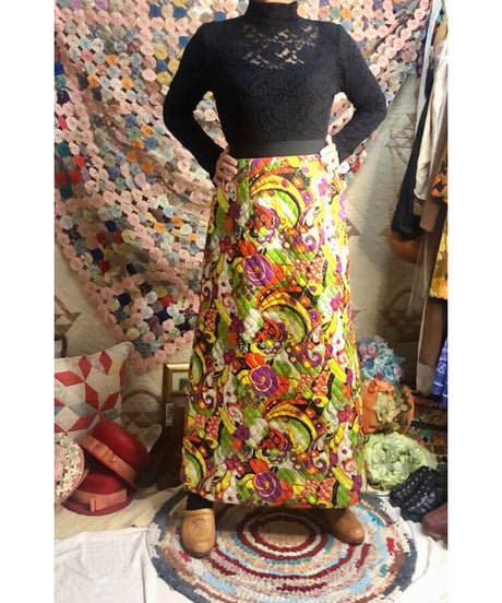 60's psychedelic quilting skirt