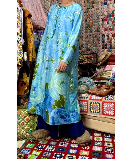 70s flower print dress