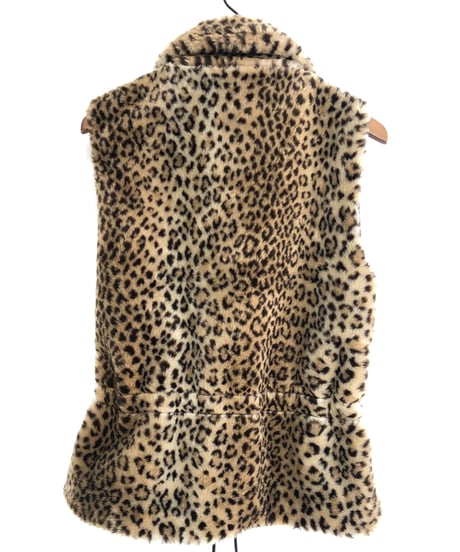 80s faux fur leopard vest