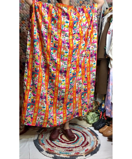 60s oriental print dress