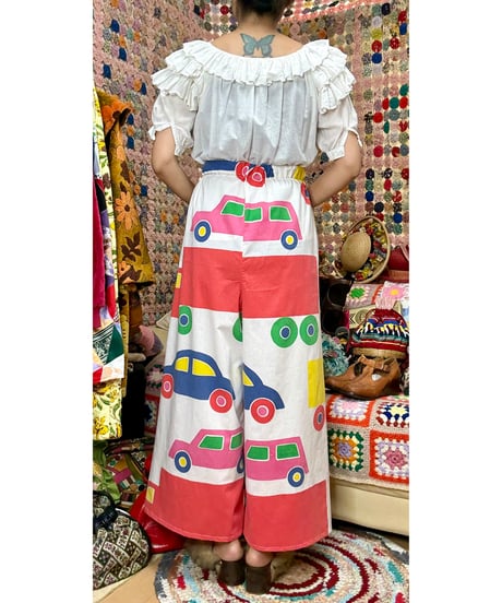 marimekko bo-boo super wide leg pants（70s fabric）B