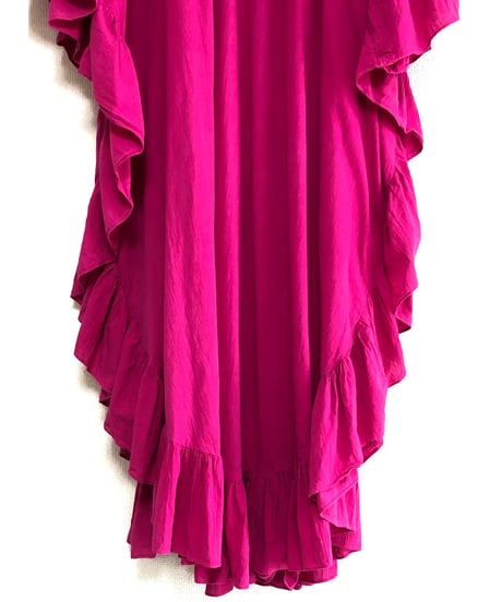 80s ruffle cotton dress