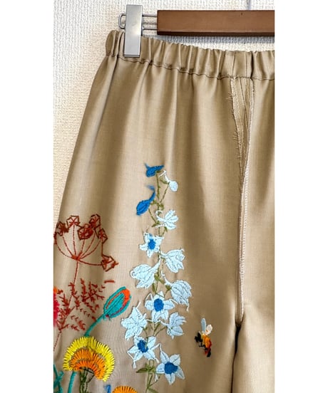 hand embroidered super wide leg pants