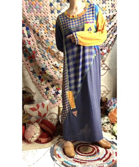 plaid beads rayon dress