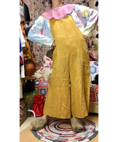 made in italy linen salopette pants