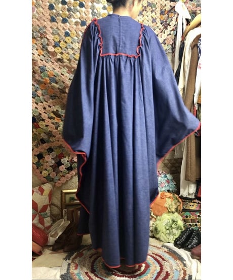 1960-70's hand embroidered kaftan one-piece
