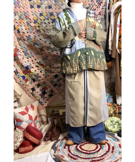 patchwork animal motif quilting jacket