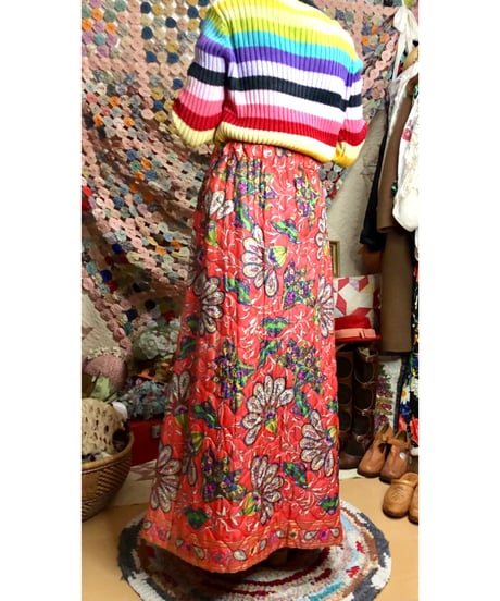70s quilting flower skirt
