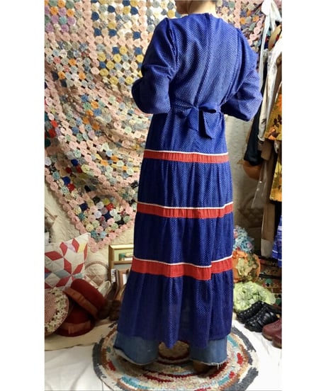 70's polka dots tiered dress
