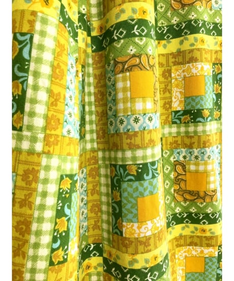70's patchwork print dress