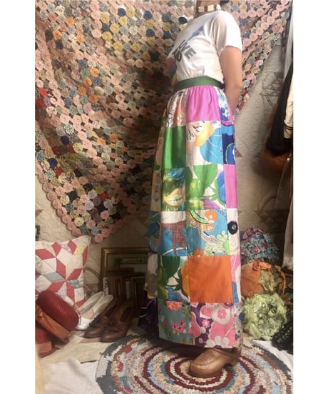 60's patchwork wrap skirt