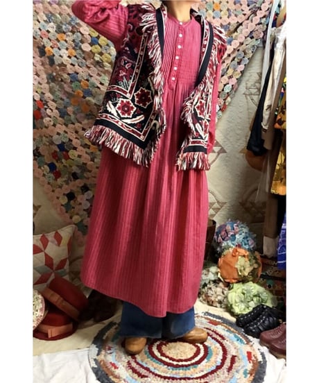 tapestry fringe concho vest