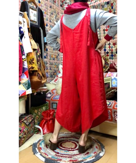 linen salopette pants