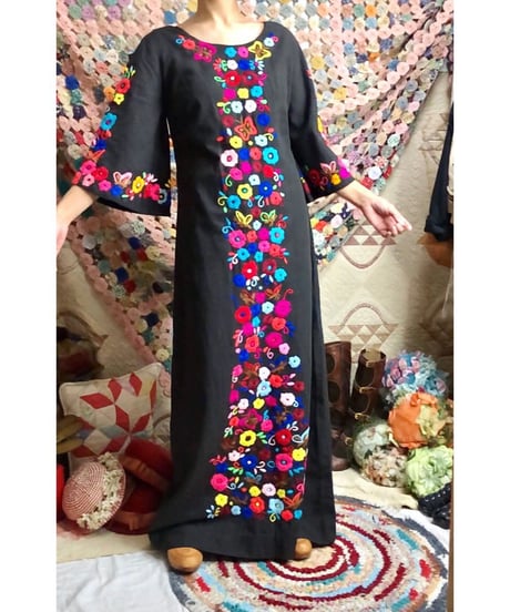 60-70's hand embroidered mexican dress