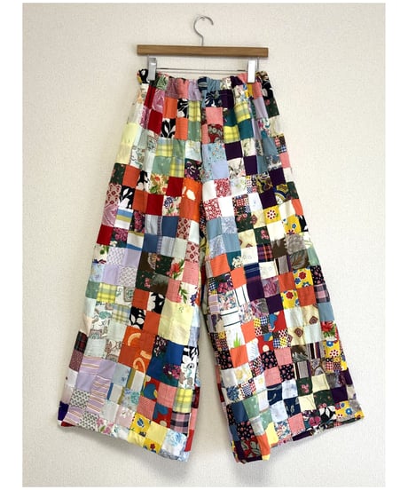 patchwork super wide pants