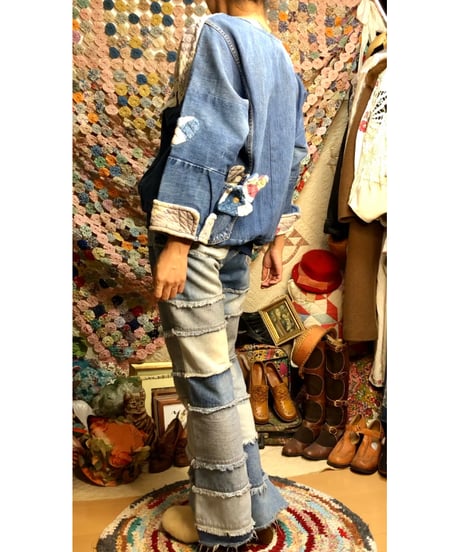 denim patchwork quilt remake tops