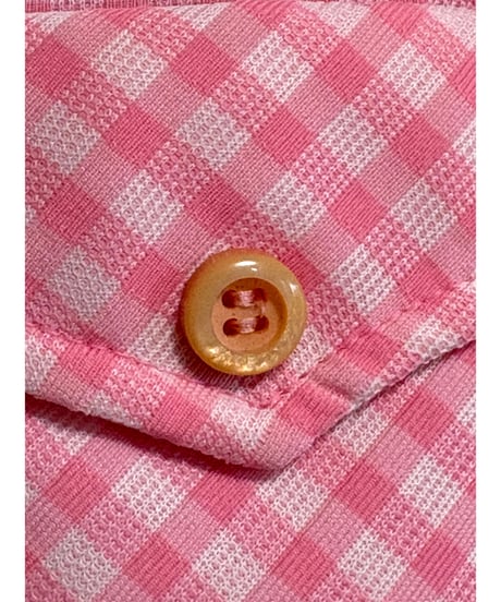 70s gingham polyester 2pc（jacket & pants）