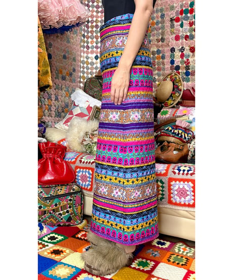 60-70s quilted wide leg pants